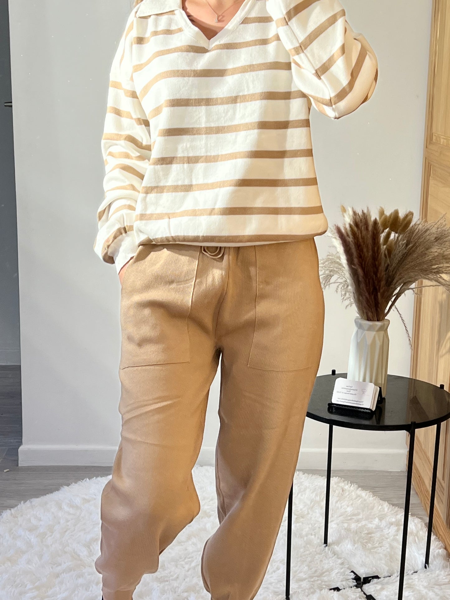 Ensemble pull et pantalon camel