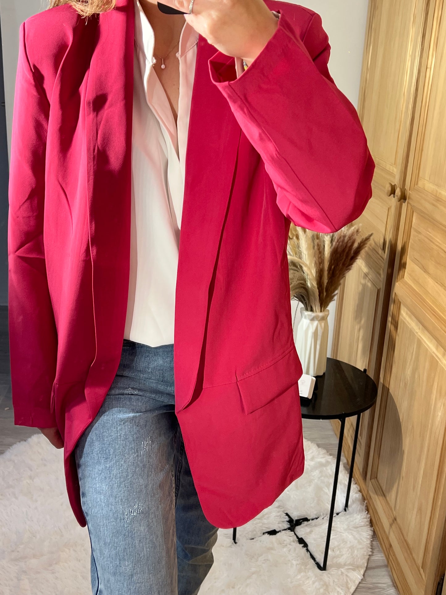 Veste blazer uni fuschia